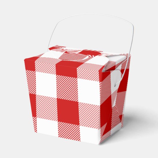 Rood en wit controleert Gingham Plaid Party bruilo Bedankdoosjes (Voorkant Zijde)