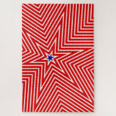 Rood en Wit Cool Geometrische Star USA vlag vlagge Legpuzzel (Verticaal)