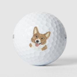 Rood en wit Corgi Golfballen