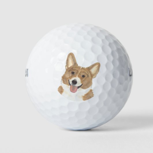 Rood en wit Corgi Golfballen (Voorkant)