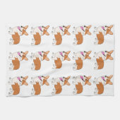 Rood en wit Corgis Theedoek (Horizontaal)