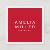 Rood en Wit Corporate Modern Professional Vierkante Visitekaartje (Voorkant)