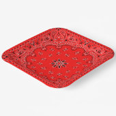 Rood en Wit Cowboy Bandana 2 Papieren Bordje (Gebogen)
