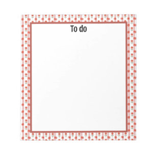 Rood en wit Daisy Gingham Notitieblok