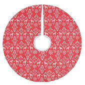Rood en wit Dala Horse Scandinavian Pattern Kerstboom Rok (Voorkant)
