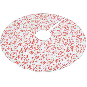 Rood en wit Dala Horse Scandinavian Pattern Kerstboom Rok