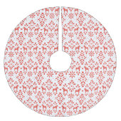 Rood en wit Dala Horse Scandinavian Pattern Kerstboom Rok (Voorkant)