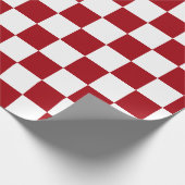 Rood en wit dambord cadeaupapier (Hoek)