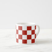 Rood en wit dambord espresso kop (Voorkant rechts)