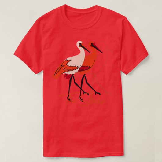 Rood en wit De ondoordringbare vogels T-shirt (Design voorkant)