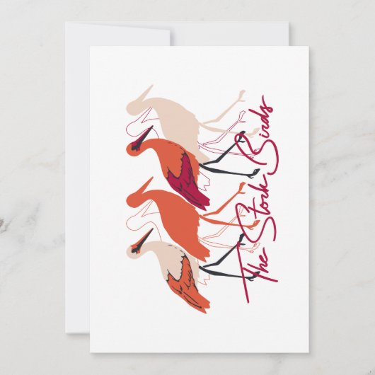 Rood en wit De Stork Birds II Feestdagenkaart (Voorkant)