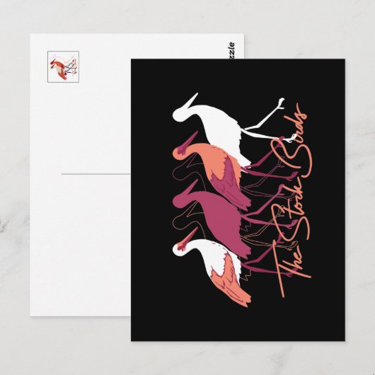 Rood en wit De Stork Vogels III Briefkaart (Voorkant / Achterkant)