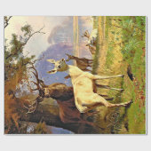 Rood en wit deer nabij een ontleding van de bosbon cadeaupapier (Vlak)