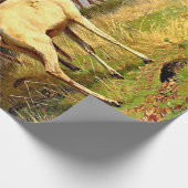 Rood en wit deer nabij een ontleding van de bosbon cadeaupapier (Hoek)