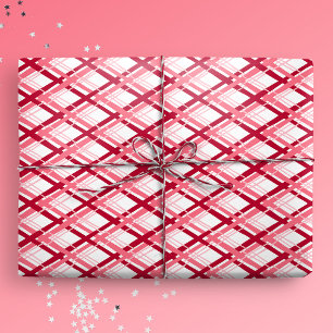 Rood en wit diagonaal geplakt cadeaupapier