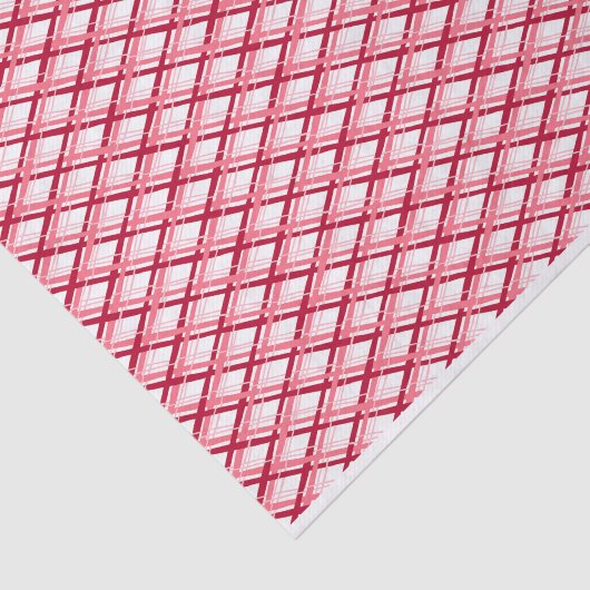 Rood en wit diagonaal geplakt tissuepapier (Detail)