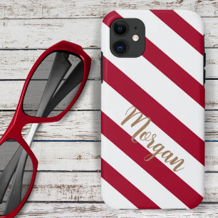 Rood en wit diagonaal, gestreept op maat Case-Mate iPhone case