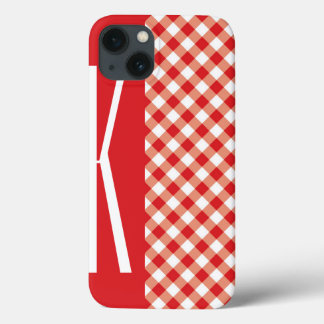 Rood en wit diagonaal Gingham. Case-Mate iPhone Case
