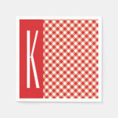 Rood en wit diagonaal Gingham. Servetten (Voorkant)