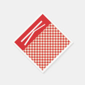 Rood en wit diagonaal Gingham. Servetten (Hoek)