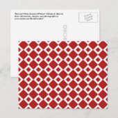 Rood en wit diamantpatroon briefkaart (Voorkant / Achterkant)