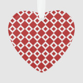 Rood en wit diamantpatroon ornament (voorkant)