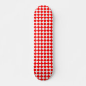 Rood en wit diamantpatroon van ShirleyTaylor Persoonlijk Skateboard (Voorkant)