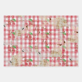 Rood en wit Distressed Gingham Gift Wrap Inpakpapier Vel (Voorkant)
