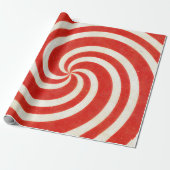 Rood en wit dizzy Snoep wervelkolom Cadeaupapier (Uitgerold)