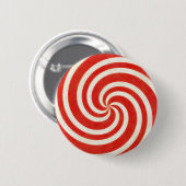 Rood en wit dizzy Snoep wervelkolom Ronde Button 5,7 Cm (Voorkant /achterkant)