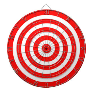 Rood en wit doel dartbord