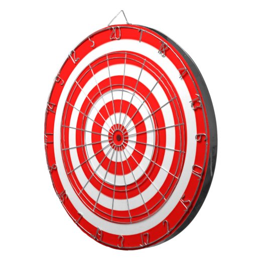 Rood en wit doel dartbord (Voorkant Rechts)