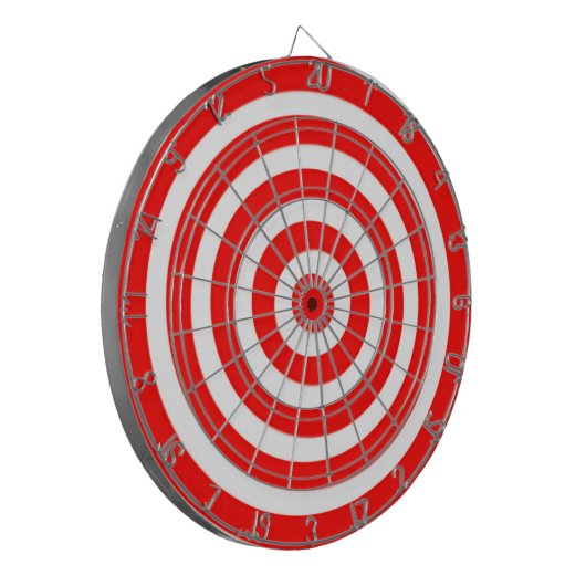 Rood en wit doel dartbord (Voorkant Links)