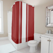 Rood en wit douchegordijn (In situ)