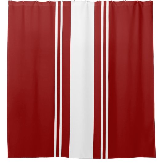 Rood en wit douchegordijn (Voorkant)