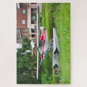 Rood en wit drijfvliegtuig, meer van Hood, Alaska Legpuzzel (Verticaal)