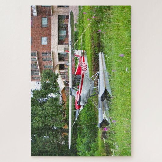 Rood en wit drijfvliegtuig, meer van Hood, Alaska Legpuzzel (Verticaal)