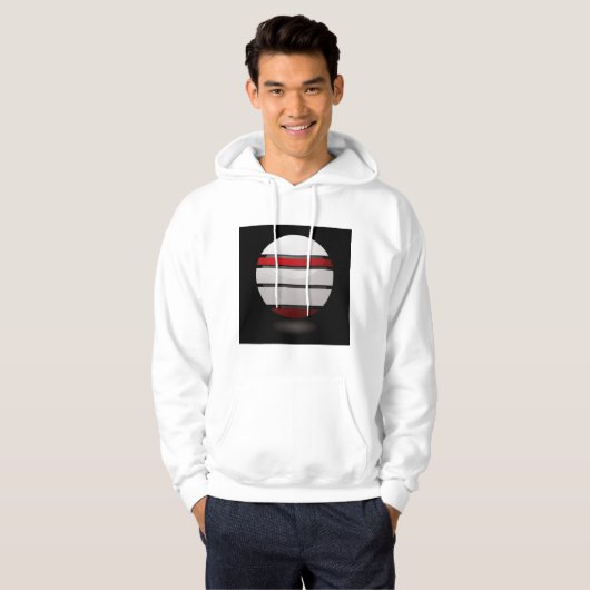 Rood en wit Droid Icon Mannen Hoodie (Voorkant volledig)
