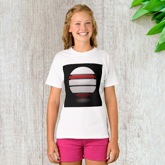 Rood en wit Droid Icon Meisjes T-shirt