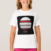 Rood en wit Droid Icon Meisjes T-shirt (Voorkant)