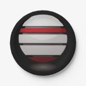 Rood en wit Droid Icon Paper Borden Papieren Bordje (Voorkant)