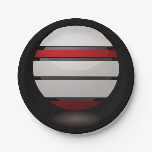 Rood en wit Droid Icon Paper Borden Papieren Bordje (Voorkant)