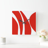 Rood en wit, dun design, klok (Huis)