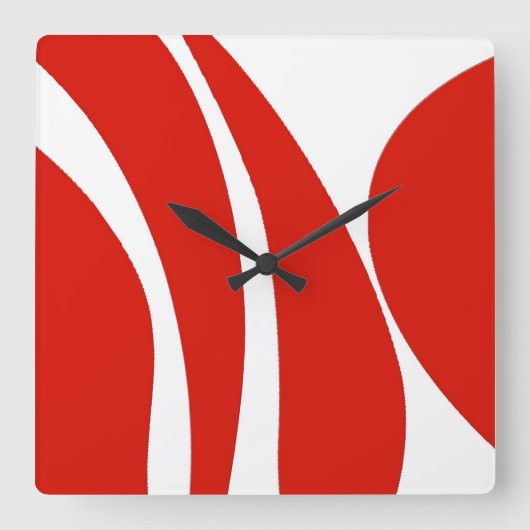 Rood en wit, dun design, klok (Voorkant)
