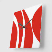 Rood en wit, dun design, klok (Hoek)