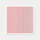 Rood en wit dunne streep servet (Voorkant)