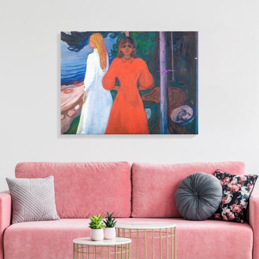 Rood en Wit | Edvard Munch | Canvas Afdruk (Insitu (Woonkamer))