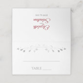 Rood en wit Eenvoudig legant bruiloft Plaatskaartje (Buitenkant ongevouwen)