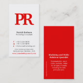 Rood en wit eenvoudig portret visitekaartje (Voorkant / Achterkant)