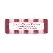 rood en wit eenvoudige kerststreep etiket (Voorkant)